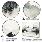 Designart Watercolor Lake And Forest Dream I Landscape Mountains Framed Canvas Wall Art