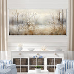 Designart Winter Meadow View Calmness II Meadow Grey Wall Decor - Traditional Bedroom Framed Canvas Wall Art