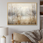 Designart Winter Meadow View Calmness II Meadow Grey Wall Decor - Traditional Bedroom Framed Canvas Wall Art