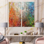 Designart Board Stained Abstract Art Abstract Canvas Wall Art Print 2 Piece Set