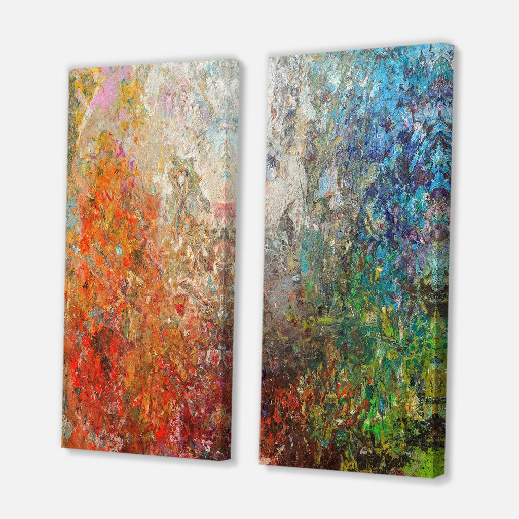 Designart Board Stained Abstract Art Abstract Canvas Wall Art Print 2 Piece Set