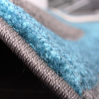 Designer Area Rug with Contour Cut and Modern Wave Pattern