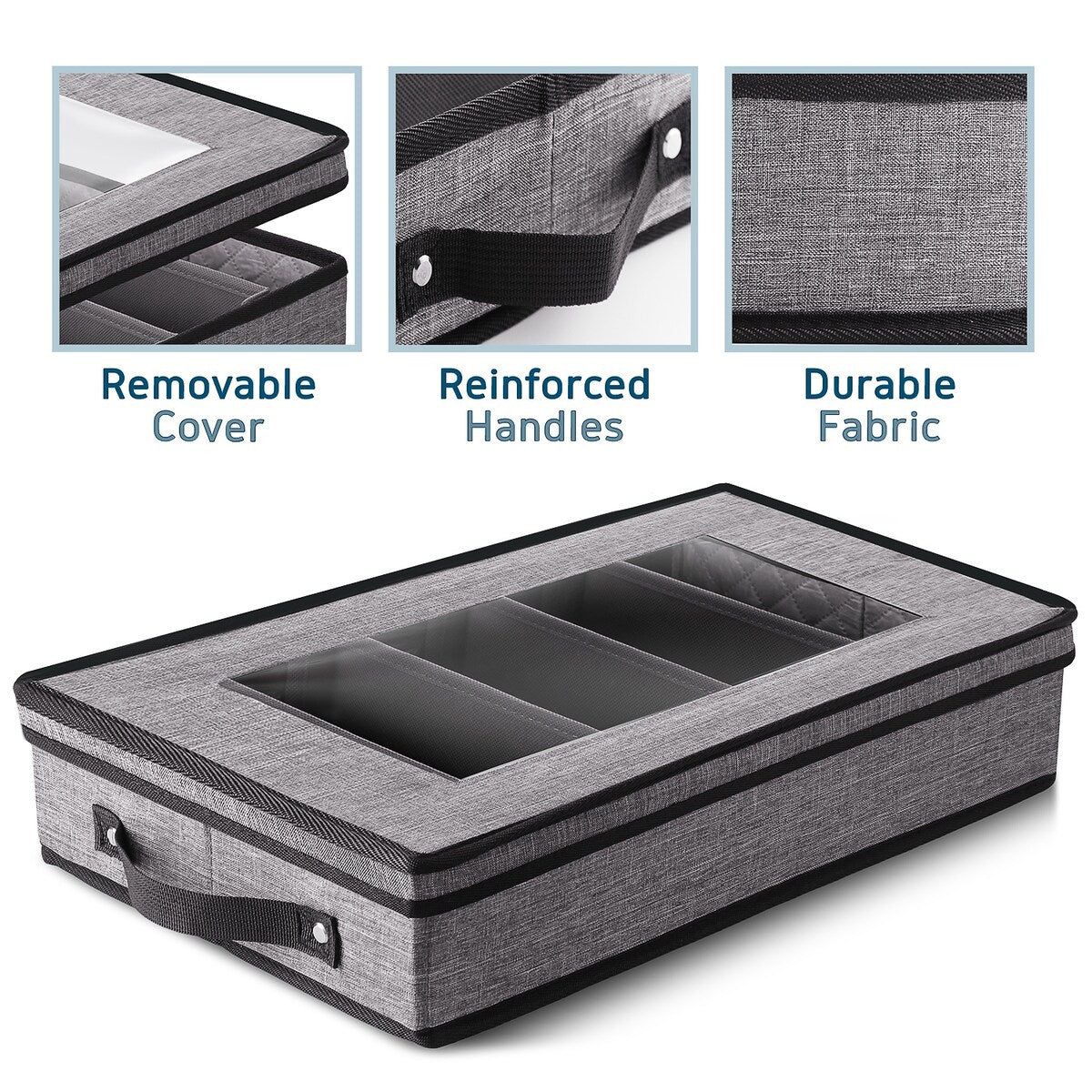 StorageBud Dinnerware Storage Containers - Stackable Holders for Plates, Cups, Flatware, Stemware, & Platter Sets