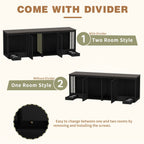 Dog Crate Furniture -Wooden Dog Kennel with Room Divider and 2 Drawers