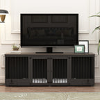 Dog Crate Furniture -Wooden Dog Kennel with Room Divider and 2 Drawers