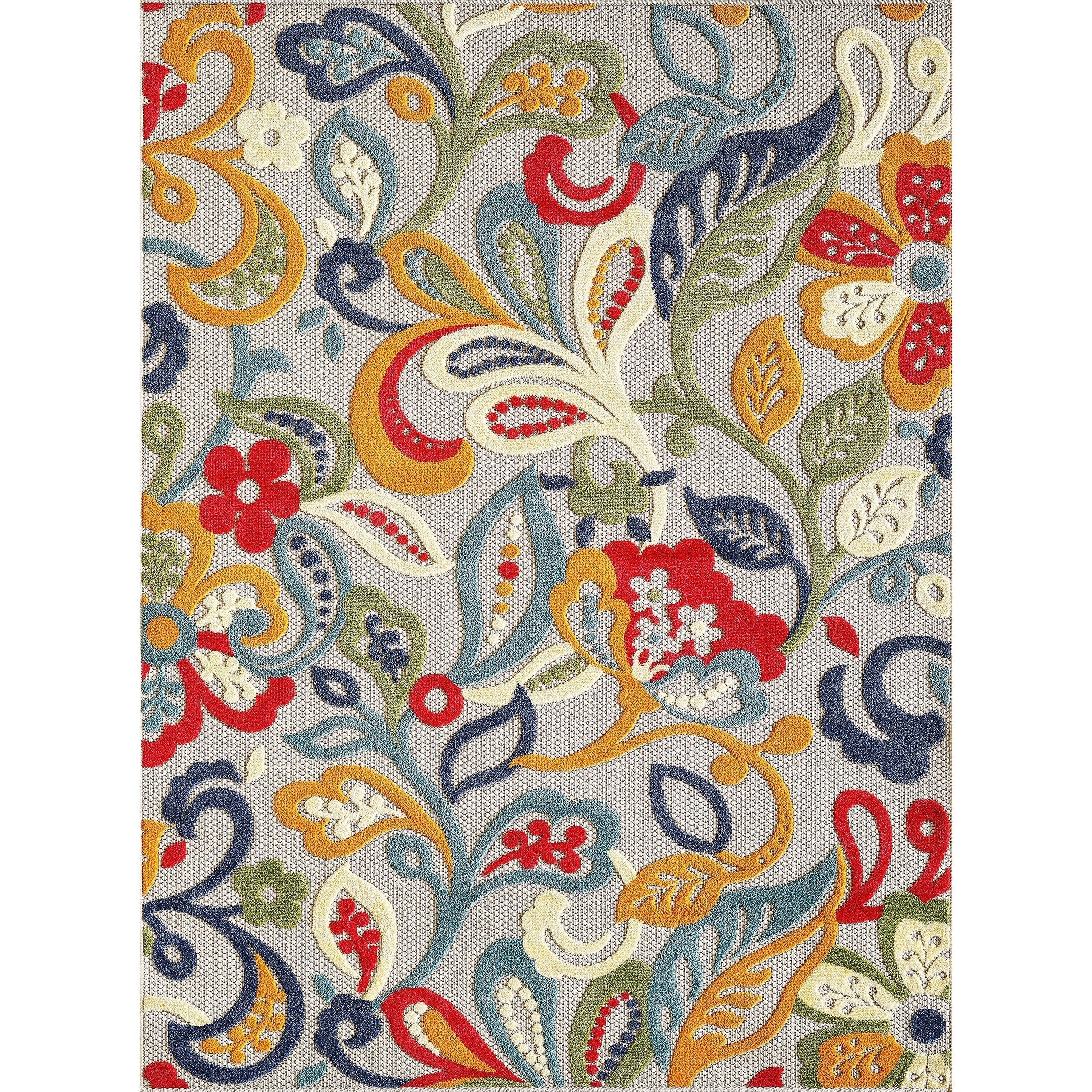 Domani Napa Floral Textured Indoor/ Outdoor Rug