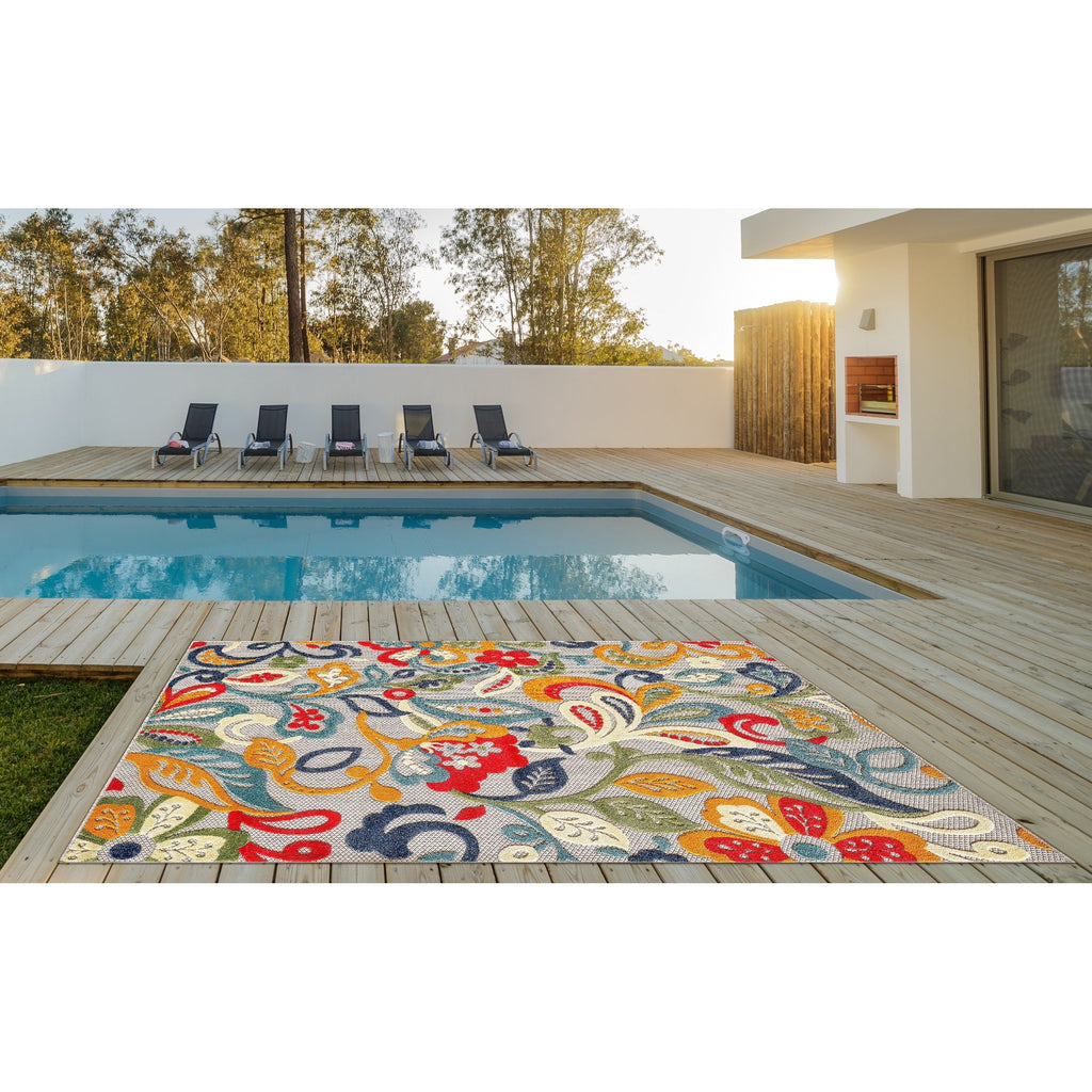 Domani Napa Floral Textured Indoor/ Outdoor Rug