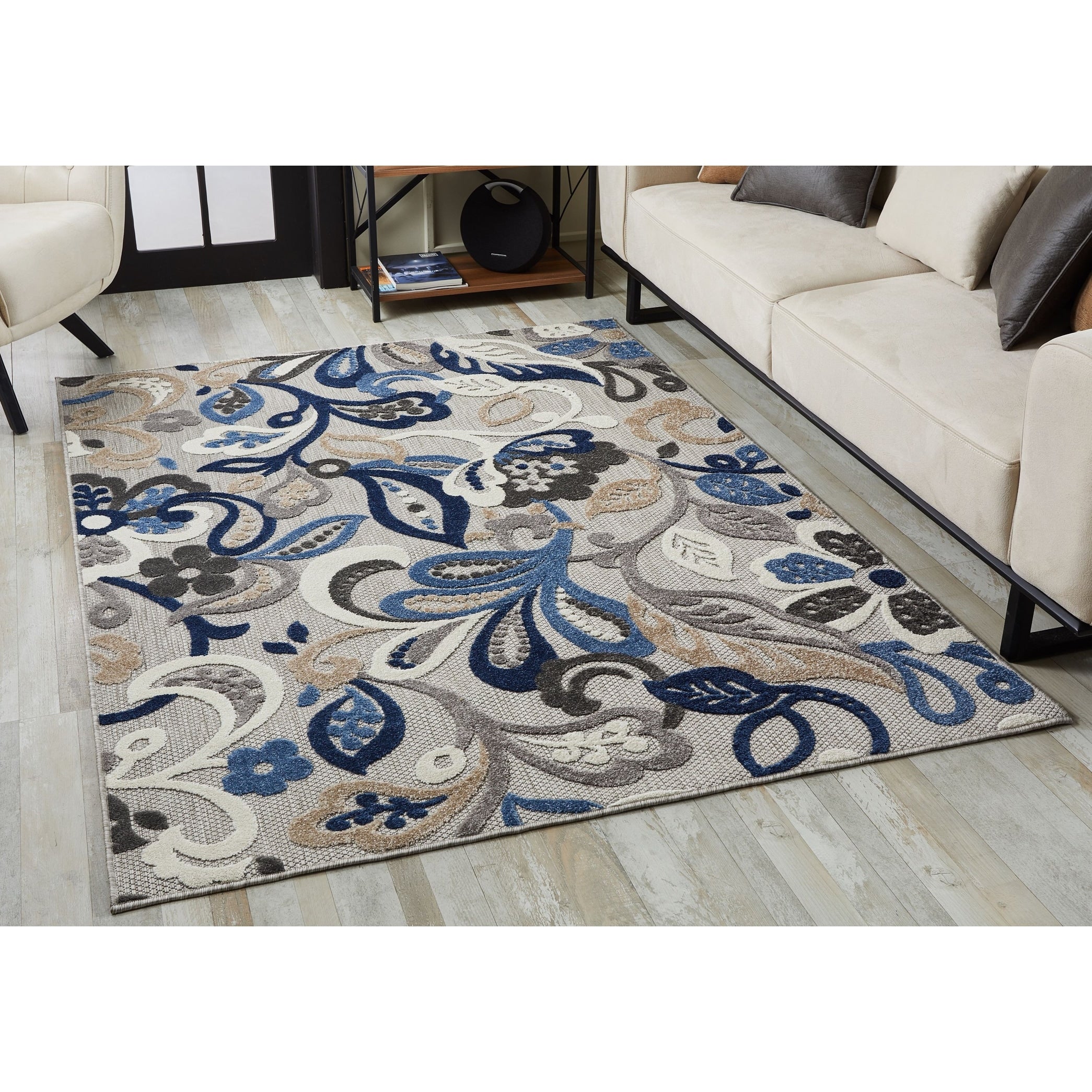 Domani Napa Floral Textured Indoor/ Outdoor Rug