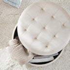 Donovan Tufted Round Storage Ottoman