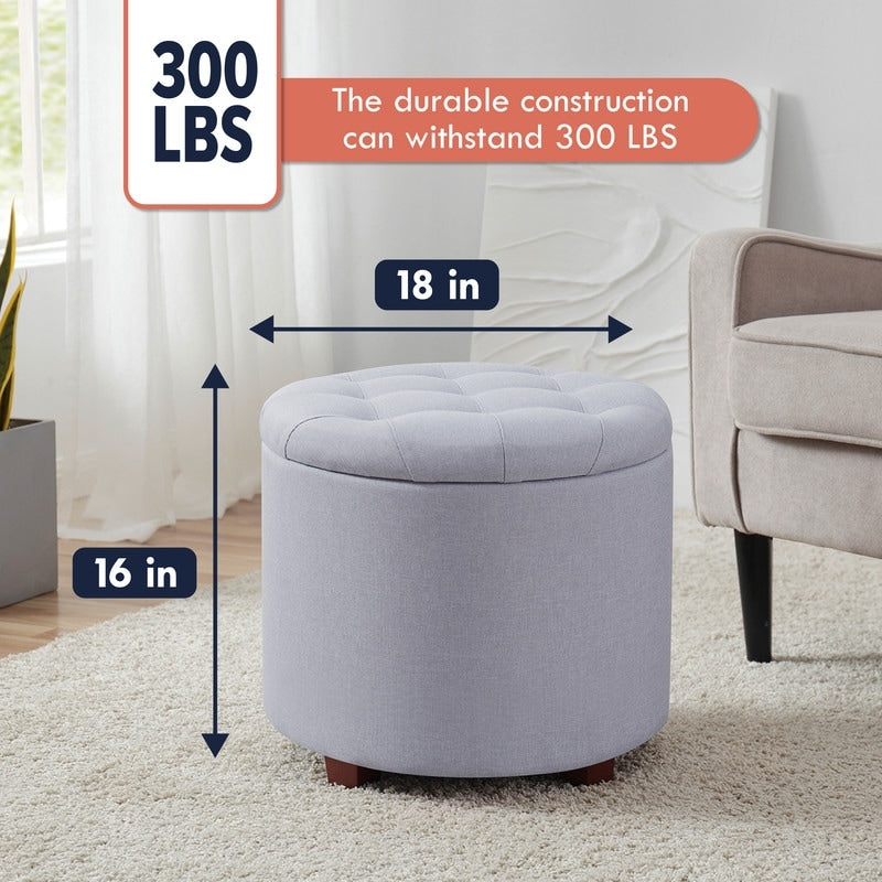 Donovan Tufted Round Storage Ottoman