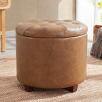 Donovan Tufted Round Storage Ottoman