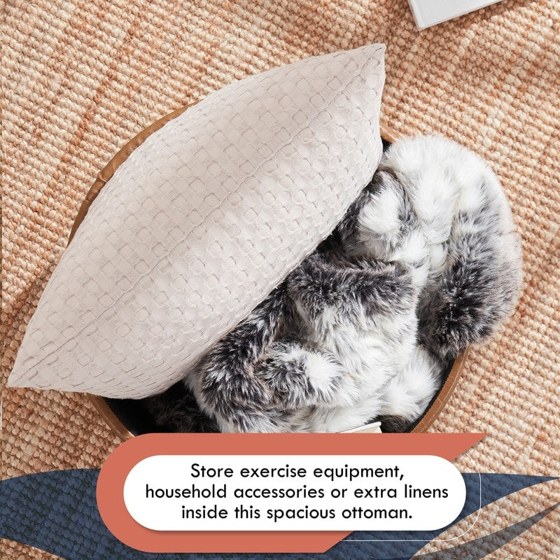 Donovan Tufted Round Storage Ottoman