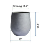 DreamPatio La Mirada 1-piece Fiberstone Tapered Planter for Indoor/Outdoor