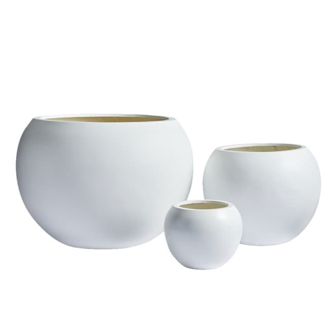 DreamPatio Riverside Fiberstone Modern Sphere Planter for Indoor/Outdoor