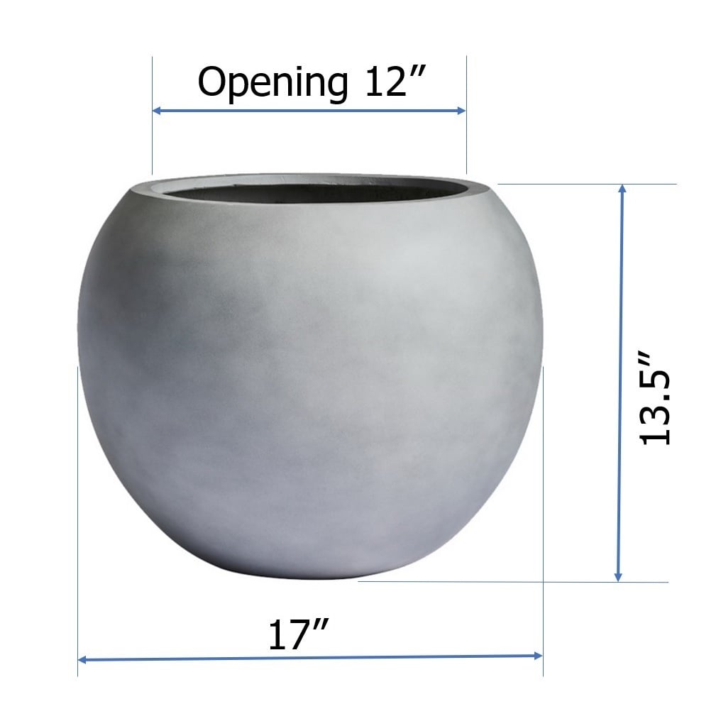 DreamPatio Riverside Fiberstone Modern Sphere Planter for Indoor/Outdoor