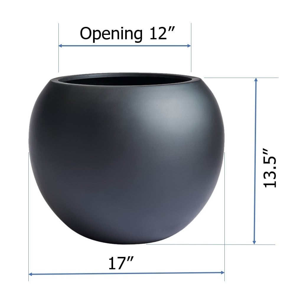 DreamPatio Riverside Fiberstone Modern Sphere Planter for Indoor/Outdoor