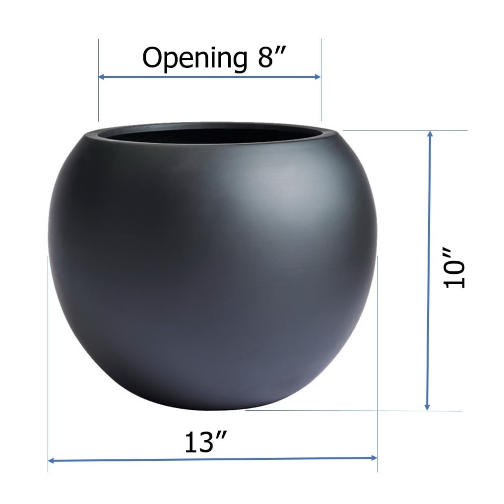 DreamPatio Riverside Fiberstone Modern Sphere Planter for Indoor/Outdoor