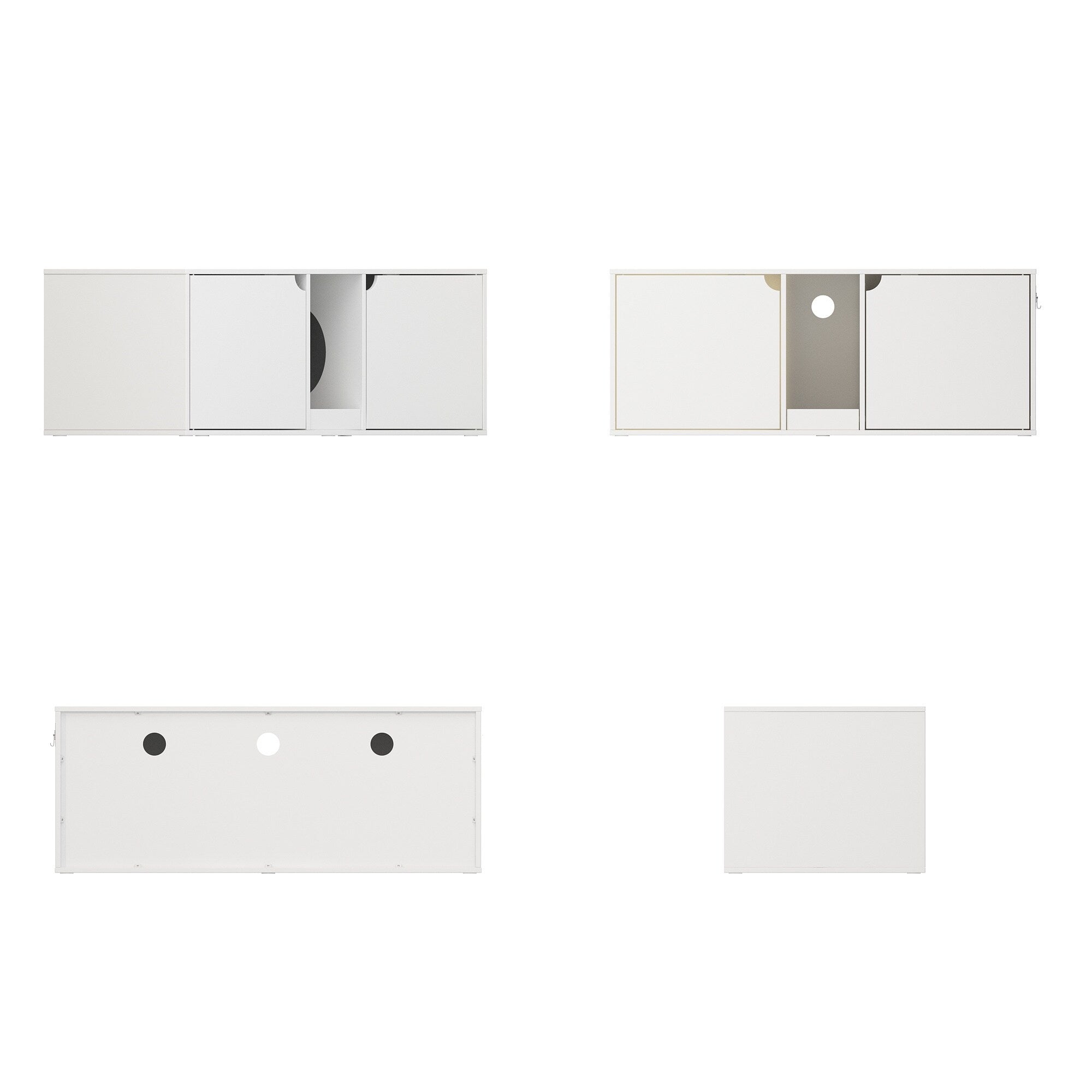 Dual-Compartment Cat Litter Box Enclosure Multi-Functional Furniture