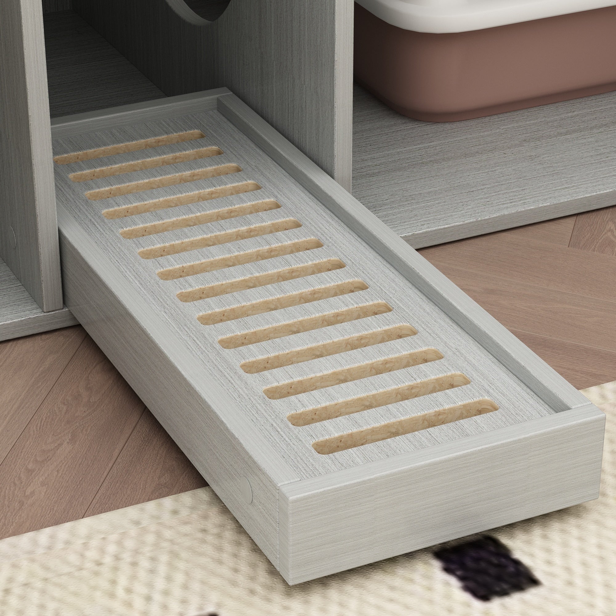 Dual-Compartment Cat Litter Box Enclosure Multi-Functional Furniture