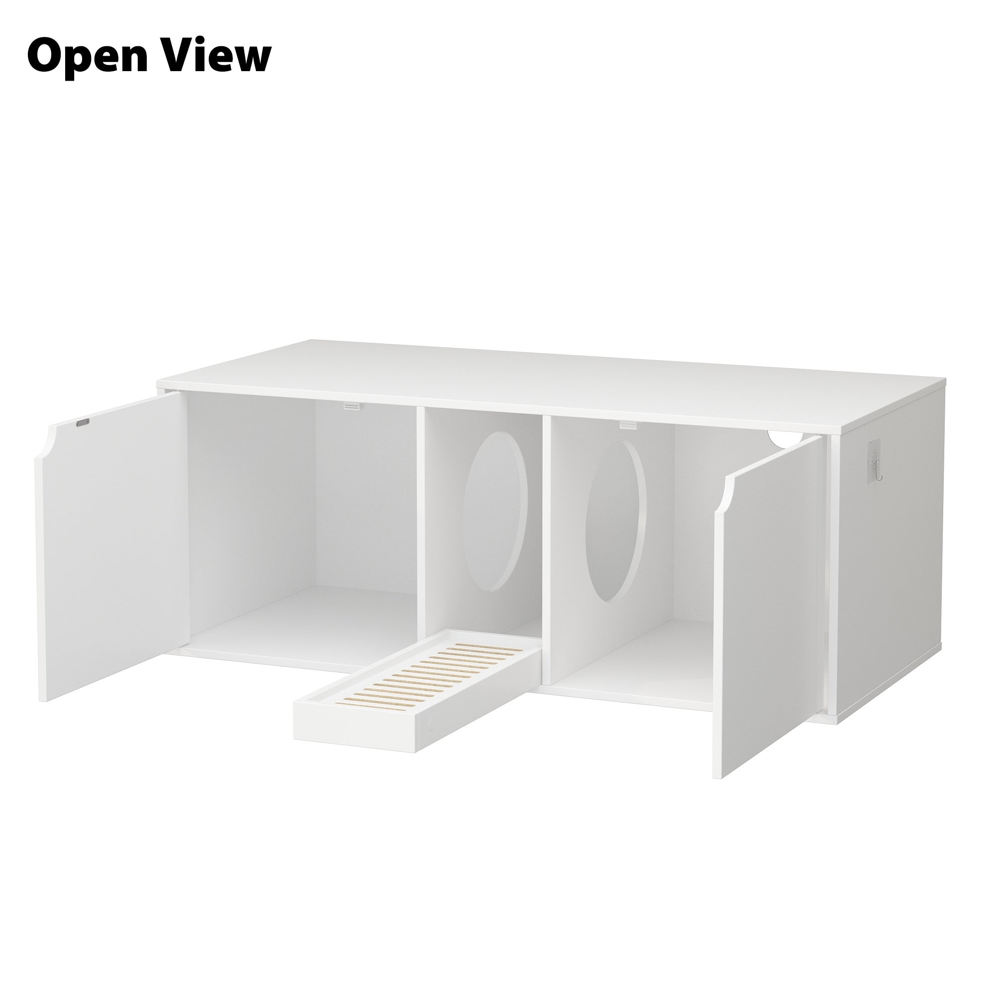 Dual-Compartment Cat Litter Box Enclosure Multi-Functional Furniture