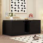 Dual-Compartment Cat Litter Box Enclosure Multi-Functional Furniture