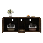 Dual-Compartment Cat Litter Box Enclosure Multi-Functional Furniture