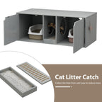 Dual-Compartment Cat Litter Box Enclosure Multi-Functional Furniture