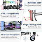 Dumbbell Rack, Weight Rack, Home Gym Storage for Yoga Mat and Balls, Equipment Organzier