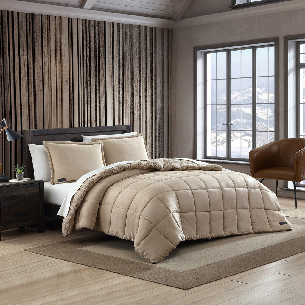 Eddie Bauer Sherwood Faux Suede Textured Comforter & Sham Set