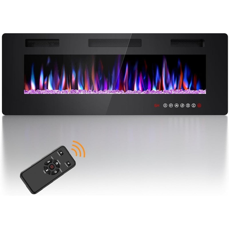 Electric Fireplace Heater Recessed Wall-mounted w/ RC (750-1500W)