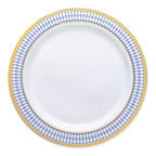 Elegant Gold Chord Rim Disposable Plastic Plate Packs - Party Supplies