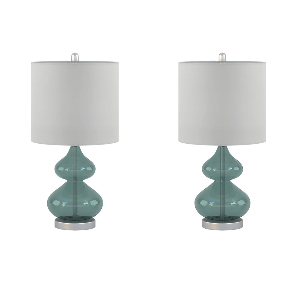 Ellipse Curved Gourd Glass Table Lamp, Set of 2