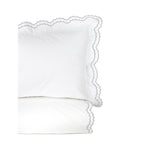Embroidered Percale Crisp Cotton Double Scallopier Duvet Set and Sham