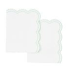 Embroidered Percale Crisp Cotton Double Scallopier Duvet Set and Sham