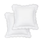 Embroidered Percale Crisp Cotton Double Scallopier Duvet Set and Sham