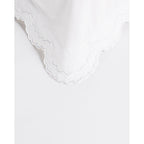 Embroidered Percale Crisp Cotton Double Scallopier Duvet Set and Sham