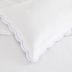 Embroidered Percale Crisp Cotton Double Scallopier Duvet Set and Sham