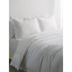 Embroidered Percale Crisp Cotton Double Scallopier Duvet Set and Sham
