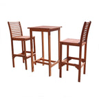 Emilio Wood Bar Table and Chair Dining Set