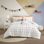 Ensley Cotton Jacquard Pom Pom Comforter Set by Intelligent Design Kids