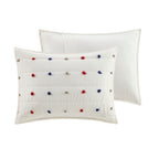 Intelligent Design Kids Ensley Pom Pom Cotton Jacquard Quilt Set with Throw Pillows