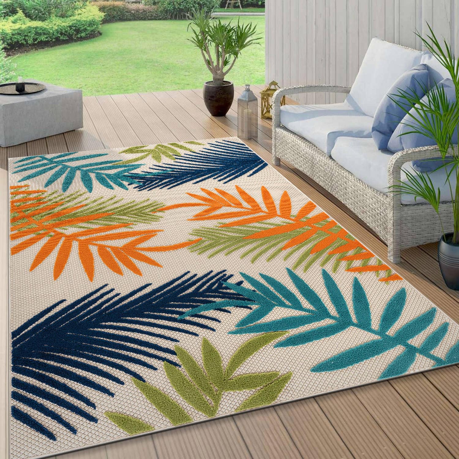 Evora Palm Frond Indoor/Outdoor Area Rug