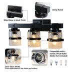 ExBrite Farmhouse 3-lights Bathroom Dimmable Iron Black Vanity Lights Wall Sconces