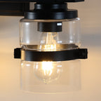 ExBrite Farmhouse 3-lights Bathroom Dimmable Iron Black Vanity Lights Wall Sconces