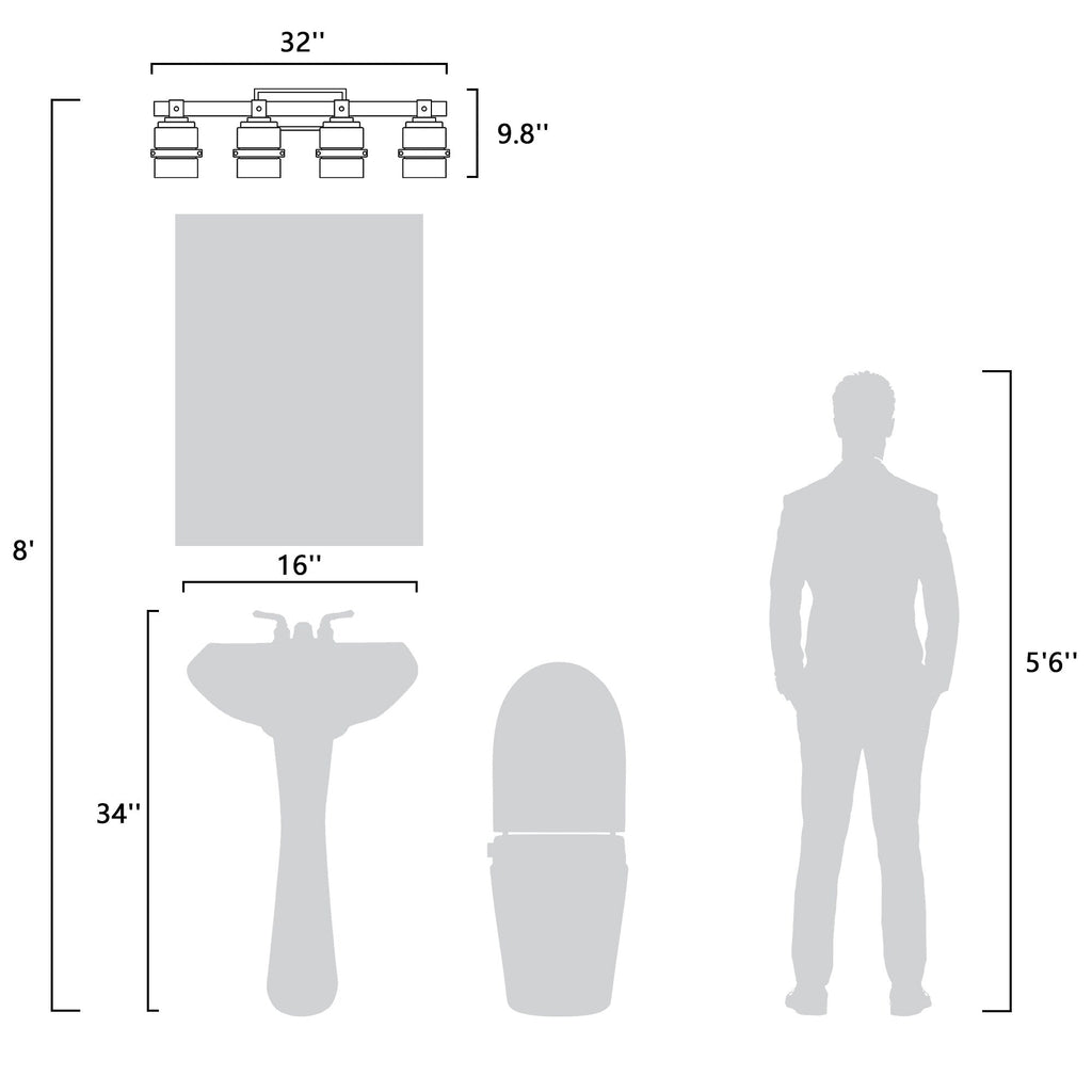 ExBrite Farmhouse 3-lights Bathroom Dimmable Iron Black Vanity Lights Wall Sconces