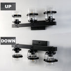 ExBrite Farmhouse 3-lights Bathroom Dimmable Iron Black Vanity Lights Wall Sconces