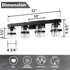 ExBrite Farmhouse 3-lights Bathroom Dimmable Iron Black Vanity Lights Wall Sconces