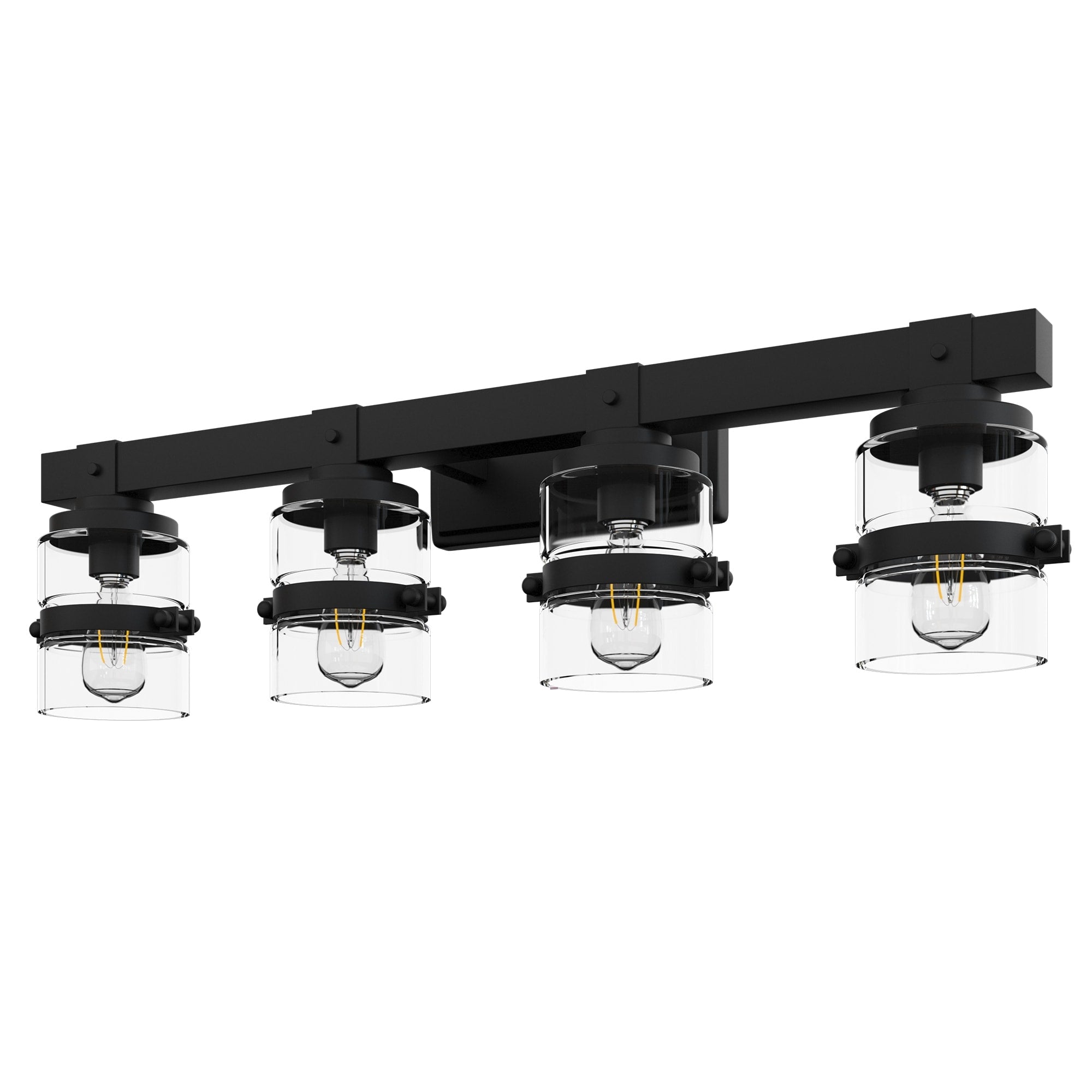 ExBrite Farmhouse 3-lights Bathroom Dimmable Iron Black Vanity Lights Wall Sconces