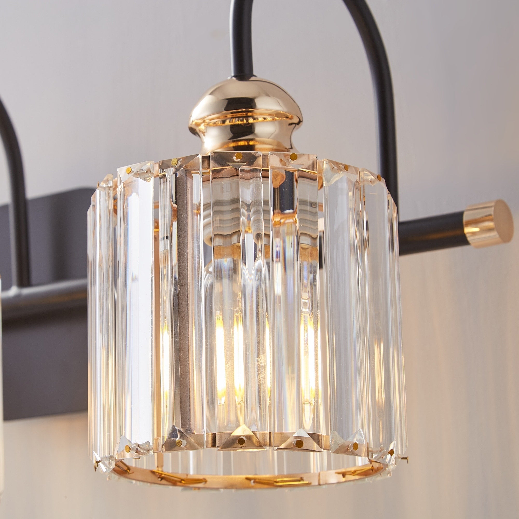 ExBrite Modern Rose Gold 1/2/3/4/5-light Bathroom Dimmable Crystal Vanity Lights Wall Sconces