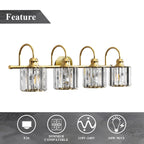 ExBrite Modern Rose Gold 1/2/3/4/5-light Bathroom Dimmable Crystal Vanity Lights Wall Sconces